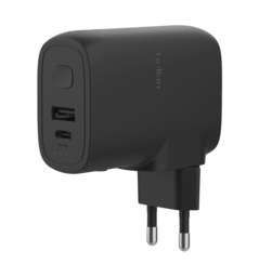 Адаптер Belkin 25Вт USB-С PD, PowerBank 5000мА·год, кабель USB-C > USB-C, 1м, Black (BPZ003BT1MBK-B6)