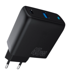 Адаптер Proove Silicone Power 45W (Type-C + USB) (black)