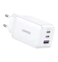 Адаптер UGREEN CD244 USB-A+2xUSB-C 65W GaN Tech Fast Charger White (15334)