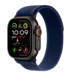 Apple Watch Ultra 2 49mm Black Titanium Case with Blue Trail Loop - M/L