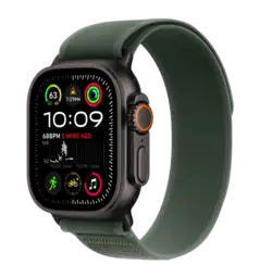 Apple Watch Ultra 2 49mm GPS + LTE Black Titanium Case with Green Trail Loop S/M (MYTJ3, MYQ33)