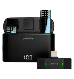 Бездротовий петличний мікрофон Proove Record Lightning (black)