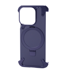 Чохол Leather Metal Frame MagSafe for iPhone 15 Pro Max Blue