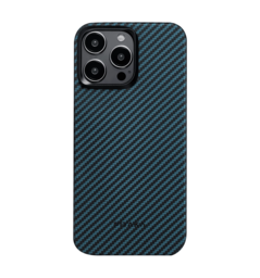 Чохол Pitaka MagEZ Case 4 Twill 1500D Black/Blue for iPhone 15 Pro (KI1508P)
