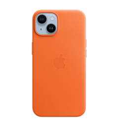 Чохол шкіряний iPhone 14 Leather Case with MagSafe Orange (MPP83)