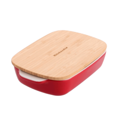 Форма для випічки з кришкою KitchenAid керамогранітна, 8,8х24,8х40,4 см, 3,8 л, колір червоний (CC00