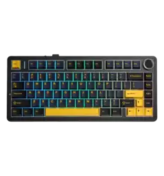 Ігрова клавіатура бездротова AULA F75 Gasket Greywood V3 switch Hot-Swap, PBT, 2.4G wireless, BT, black