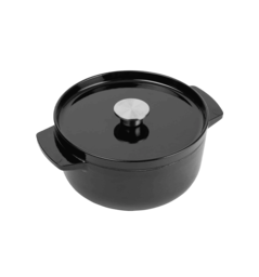 Каструля чавунна з кришкою KitchenAid, 22 см, 3,3 л, чорна (CC006058-001)