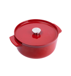 Каструля чавунна з кришкою KitchenAid, 26 см, 5,2 л, червона (CC006060-001)