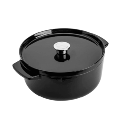 Каструля чавунна з кришкою KitchenAid, 26 см, 5,2 л, чорна (CC006061-001)