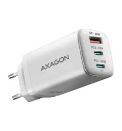 Мережевий зарядний пристрій AXAGON ACU-DPQ65W, 3x port (USB + dual USB-C), PD3.0/QC4+/PPS/Apple, 65W