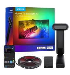 Набір адаптивного підсвічування Govee H605C Envisual TV Backlight T2 with Dual Cameras 75-85', RGBIC, WI-FI/Bluetooth, чорний