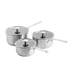 Набір ковшів з кришками KitchenAid SSS, 16/18/20 см, 1,5/2,1/3,1 л з керамічним а/п покриттям (CC005