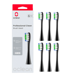 Насадка для зубної електрощітки Oclean P1C5 B06 Professional Clean Brush Head Black (6 шт) (6970810553864)
