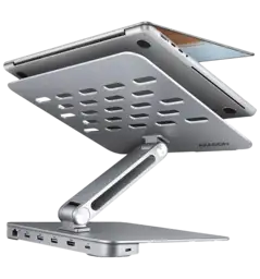 Підставка для ноутбуків AXAGON HMC-STND USB-C 5Гбіт/с алюмінієва підставка - HUB 7in1