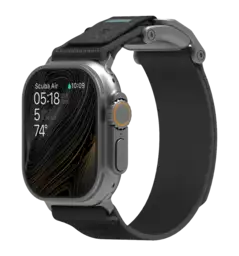 Ремінець AULUMU A11 band for Apple Watch, Silver buckle+Carbon Green Strap silver+might purple A11-NL-SL-GY