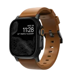 Ремінець Nomad Modern Leather Black Hardware English Tan 46mm/49mm (NM01804185)