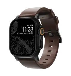 Ремінець Nomad Modern Leather Black Hardware Rustic Brown Horween 46mm/49mm (NM1A4RBM00)