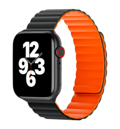 Ремінець Wiwu для Apple Watch 38/40/41mm Magnetic silicone watch band Black-Orange