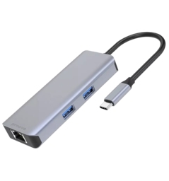 Type-C-Хаб Proove Iron Link 6 in 1 (2*USB3.0 + SD/TF + RJ45 + HDMI) (silver)