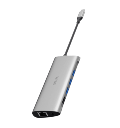 WIWU Alpha 11 in 1 Type C 3*USB, HDMI, VGA, Type c, RJ45, 3.5 mm, SD, micro SD Gray