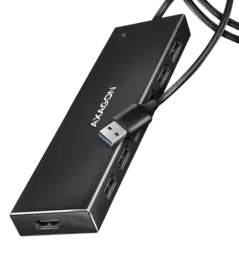Хаб AXAGON HUE-F7A SuperSpeed USB-A FLAT hub, 1м USB-A , Чорний