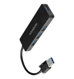 Хаб AXAGON HUE-G1A SuperSpeed USB SLIM hub, кабель 14см Type-A, Чорний