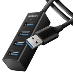 Хаб AXAGON HUE-M1AL SuperSpeed USB-A MINI hub, USB-A кабель 120см, Чорний