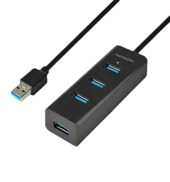 Хаб AXAGON HUE-S2BL USB3.0 CHARGING hub, 1.2м кабель, MicroUSB зарядка, Чорний