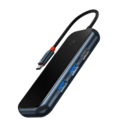 Хаб Baseus AcmeJoy 7-Port Type-C HUB Adapter(Type-C to HDMI*1+USB3.0*2+USB2.0*1+Type-C PD&Data *1+SD/TF*1)Dark Gray