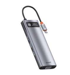 Хаб Baseus Multifunctional Metal Gleam 9- in-1 Type-C (Gray) (CAHUB-CU0G)