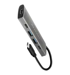 Хаб концентратор AXAGON HMC-5G2 USB-C 10Гбіт/с SPEEDSTER 5in1 hub (rev2.0), Сірий