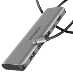Хаб концентратор AXAGON HMC-5H USB-C 5Гбіт/с 5in1 hub, Сірий