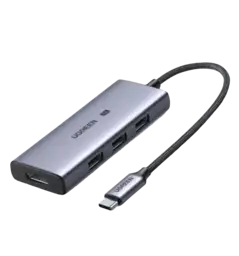 Хаб UGREEN CM500 4-in-1 USB Type-C to 3xUSB 3.0 + HDMI Multifunction Adapter Space Gray (50629)
