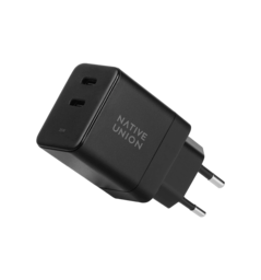 Зарядний пристрій Native Union Fast GaN PD 35W Dual USB-C Black (FAST-PD35-BLK-EU)