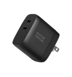 Зарядний пристрій Native Union Fast GaN Charger PD 67W Dual USB-C Port Black (FAST-PD67-BLK-INT)