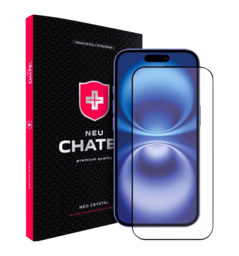 Захисне скло +NEU Chatel Corning Gorilla Glass with Mesh for iPhone 16 Plus/15 Plus Front Black