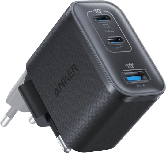 Адаптер ANKER Charger - 70W, 2xUSB-C PD & 1xUSB-A (Чорний)