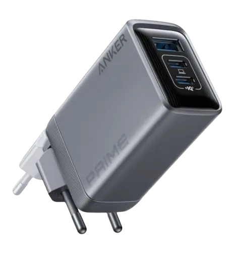 Адаптер ANKER GaNPrime Charger - 100W, 2xUSB-C PD & 1xUSB-A Foldable (Срібний)