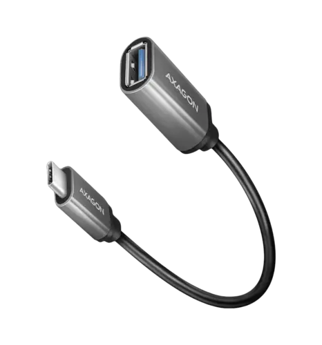 Адаптер AXAGON RUCM-AFAC USB-C-USB-A кабель 20см, Сірий