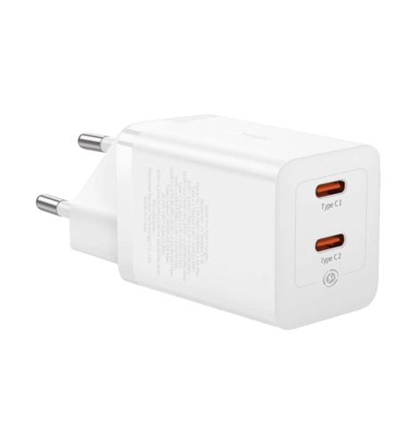 Адаптер Baseus GaN5 Pro 40W Type-C+Type-C (white) (CCGP180102)