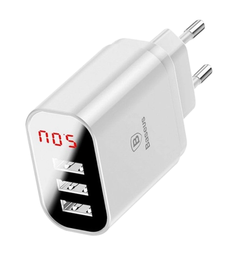 Адаптер Baseus Mirror Travel Charger 3USB 3.4A White (CCALL-BH02)