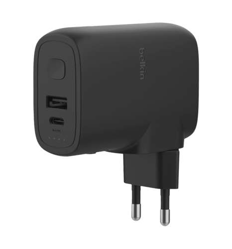 Адаптер Belkin 25Вт USB-С PD, PowerBank 5000мА·год, кабель USB-C > USB-C, 1м, Black (BPZ003BT1MBK-B6)
