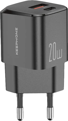 Адаптер Keephone 20W Type-C+ USB-A Power Adapter Black (KPRACH061ACBK)