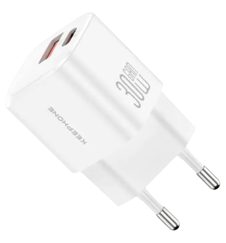 Адаптер Keephone 30W 2-Port GaN Power Adapter white (KPRACH091ACWH)