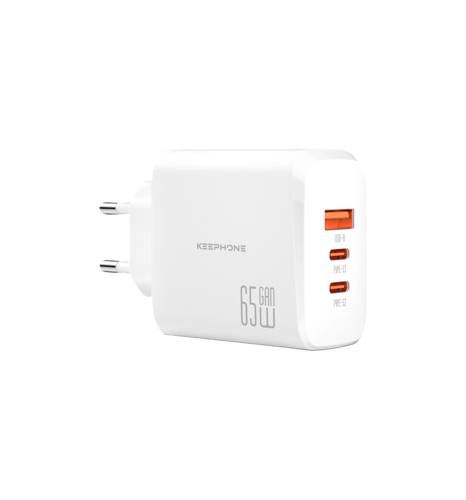 Адаптер Keephone 65W 3-Port GaN Power Adapter white (KPGWACH121ACCWH)