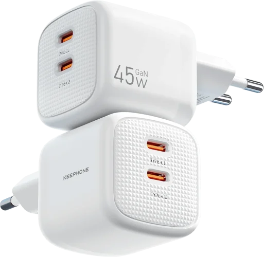 Адаптер Keephone SPEEDY 45W (C+C) Gan Power White (KPSPE44CCWH)