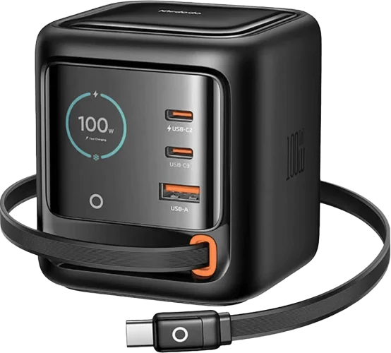 Адаптер Mcdodo [CH-1391] 100W 3C+1A Power Station with Built-In Retractable Cable (Black)