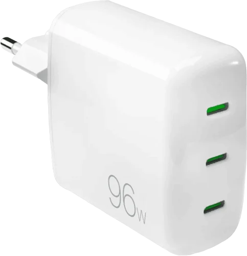 Адаптер Puro GaN Wall Charger with 3 USB-C ports, 96W, white ( PUFCMTCUSBCC96WGWHI)