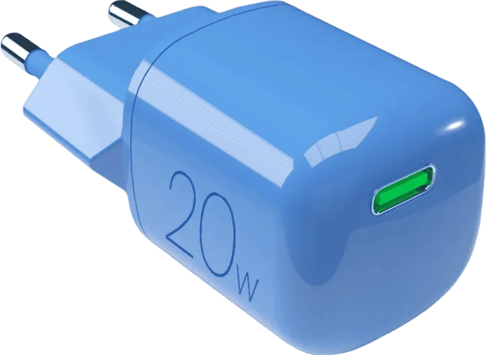 Адаптер Puro wall charger GaN 1 USB-C, 20W Blue PUFCMTCUSBC20WGBLUE